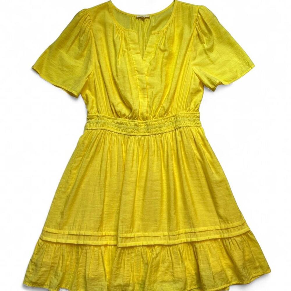 Short Sleeve Summer Dress Yellow Medium